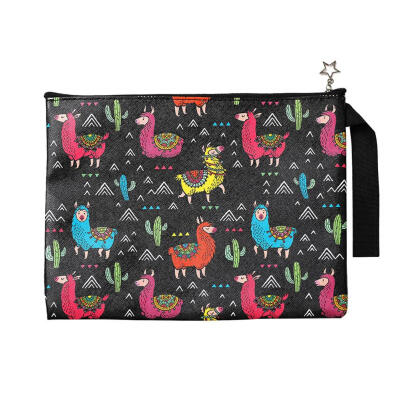 

Cute Teenage Girls Cartoon Print Clutch Cosmetics Storage Pouch Makeup Bag