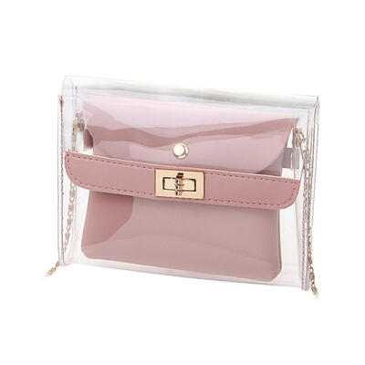 

2pcs Fashion Transparent Crossbody Bag Clutch Jelly Bag Women Shoulder Bag
