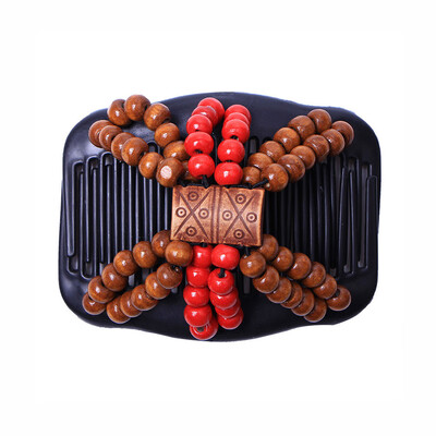 

〖Follure〗Women Magic Acrylic Vintage Hair Comb Double Clips Wooden Hair Slide