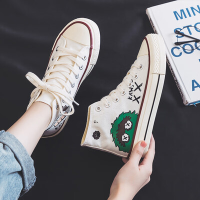 

Net red thin shoes with skirt white shoes 2019 summer Joker shoes children tide shoes Hyun-a Kim wind canvas shoes