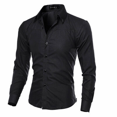 

New Fashion Mens Luxury Casual Stylish Slim Fit Long Sleeve Casual Dress Shirts