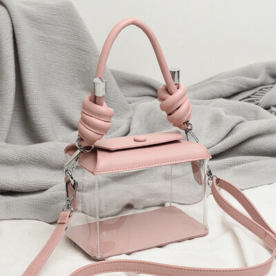 

Transparent bag 2019 new popular small fresh jelly bag red Joker foreign style portable messenger bag