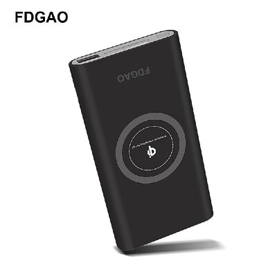 

FDGAO QI wireless charging mobile power 10000 mAh large capacity battery for Apple X gray