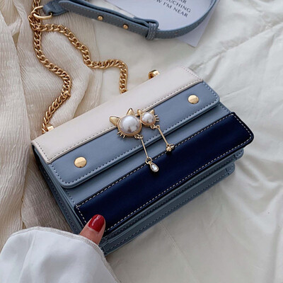 

Small fresh 2019 Korean version of the new foreign style chain shoulder small square bag color fashion Joker Messenger bag