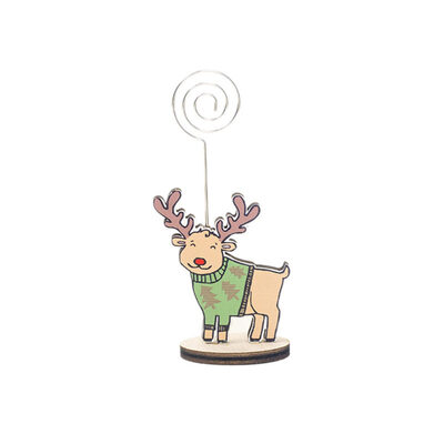 

Christmas Deer Penguin Santa Party Table Number Card Note Holder Picture Stand
