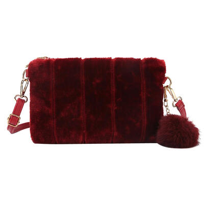

2017 Women Clutch Fur Plush Bags Casual Handbag Purse Winter Crossbody Bag