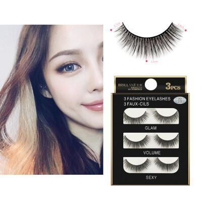 

〖Follure〗3 Pairs 3D Long False Eyelashes Makeup Natural Fake Thick Black Eye Lashes