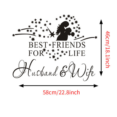 

〖Follure〗Heart Best Friends For Life Husband&Wife Wall Decal Quote Art Sticker Decor