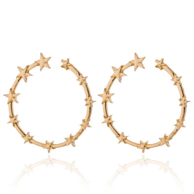 

EK854 Fashion Gold Color Stars Hoop Earring for Women Geometric Round Pentagram Earrings Personalized Exaggerated Jewelry Gifts