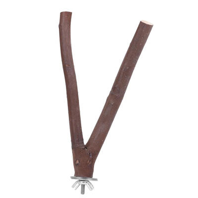 

Parrot Wood Fork Tree Branch Stand Rack Hamster Branch Perches Bite Toys