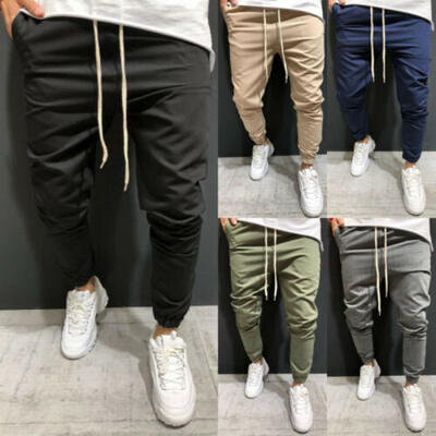 

Fashion Mens Long Casual Sport Pants Gym Slim Trousers Pencil Jogger Sweatpants