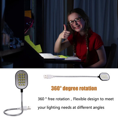 

Saidsome Portable Travel Flexible LED Clamp Clip On Reading Book Light Lamp Rechargeable flashlight lamp