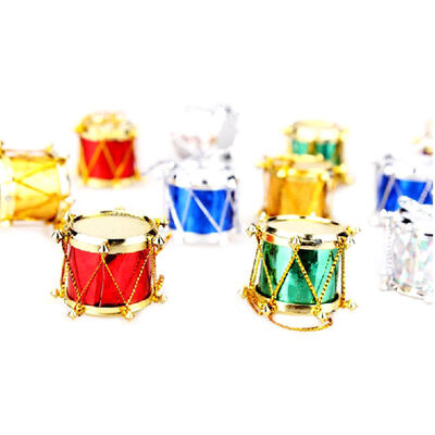 

Christmas Decoration Party Accessories Xmas Hanging Ornament Assorted Small Drum Pendant