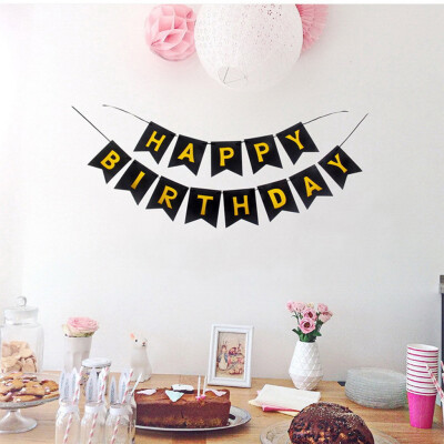 

Gobestart Pastel Perfection Garland Gold Foiled Happy Birthday Bunting Banner Party Decor