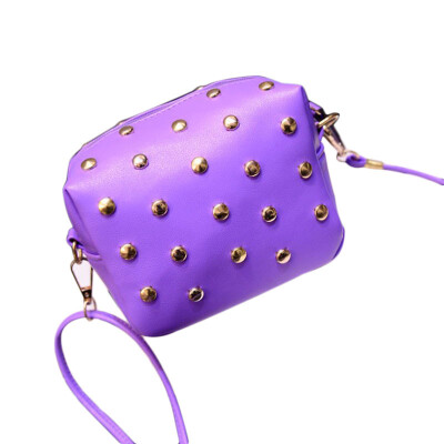 

Tailored Fashion Women Cute Messenger Bags Rivet Shoulder Bag Leather Crossbody BK