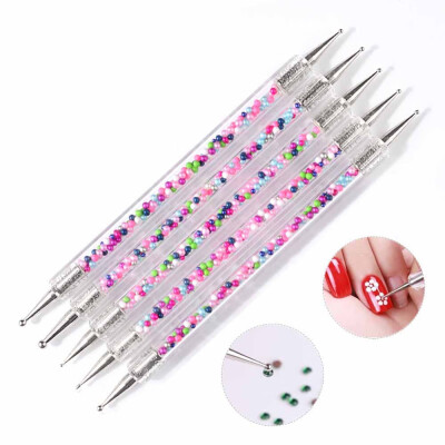 

〖Follure〗5PCS 2WayCrystal Dotting Manicure Tools Painting Dot Pen Nail Art Paint Set New