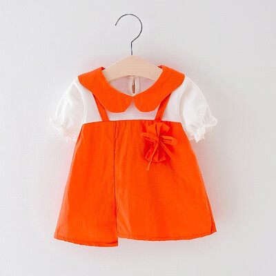 

0-24M Baby Summer Girls Clothes Round Neck Cotton Cartoon Print Princess Cute Sweet Casual Short Sleeve Dress