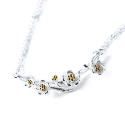 

Cherry Blossoms Flower Tree Branches Choker Necklace Women Necklaces Pendants jewelry