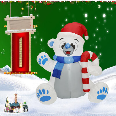 

YIWULALED Christmas Inflatable Santa Claus Bear Family Lighted Yard Decoration