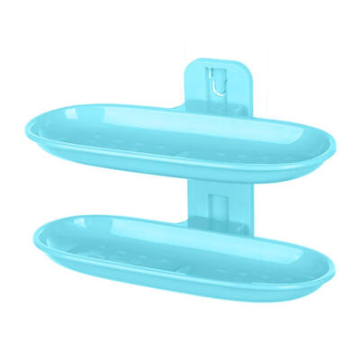 

Traceless Self-Adhesive Soap Box Double Layers Bathroom Kitchen Drain Rack