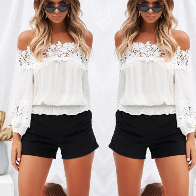 

Ladies Off shoulder Loose T Shirt Tops Women&39s Fashion Summer Casual Long Blouse