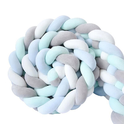 

Baby Crib Bumper Knotted Braided Bumper Handmade Soft Knot Pillow Pad Cushion Nursery Cradle Decor Gift Crib Protector Cotton 3 Me