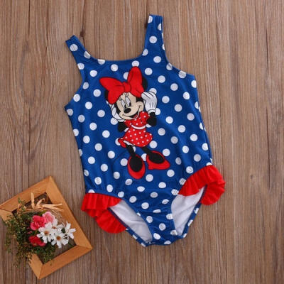 

Summer Kids Baby Girls Minnie Mouse Sleeveless Swimwear Bikini Swimming Swimsuit Beach 1-5T Clothes