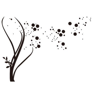 

Gobestart Big Tree Dot Combination Acrylic Crystal Mirror Living Room Decoration Stickers