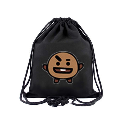 

CAR-TOBBY Kpop BTS New Canvas Drawstring Bags Backpack Student Schoolbag Shoulder Bag Fans Collections