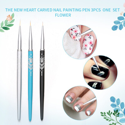 

Toponeto 3pcs Professional Nail Art Drawing Painting Pen Brush Detailer Liner Brush