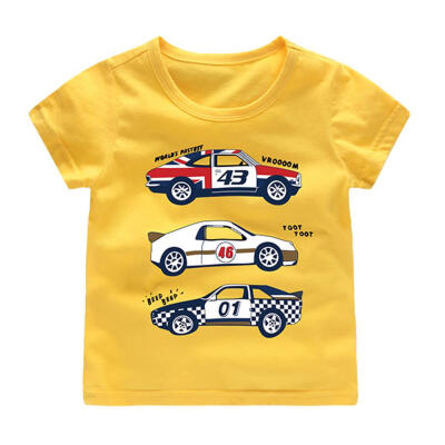 

Summer Cute Letters Cars Print Girls Boy Children Casual T-shirt Loose Tops