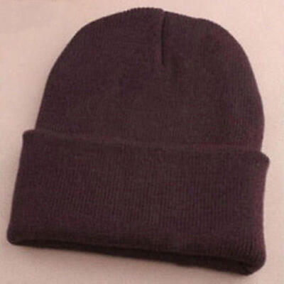 

Fashion Men\s Women Solid Color Beanie Knitted Hip-Hop Winter Warm Dance Hat