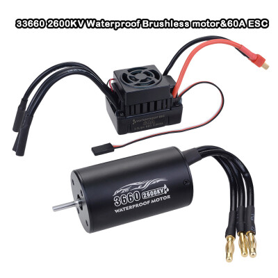 

Siaonvr SURPASS 3660 26003300KV Waterproof Brushless motor&60A ESC For 110 RC Car