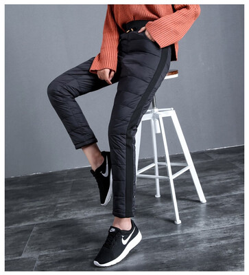 

The 2018 new womens high-waisted down trousers for women wear extra thick&slim body to keep warm