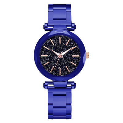 

High Quality Watches Women Luxury Starry Sky Ladies Alloy Strap Quartz Wristwatch Simple Scale Disc Clock Gift Reloj Mujer
