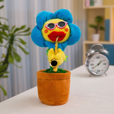 

Enchanting Sunflower Singing Dancing Electric plush toy 33cm lovely sound music bluetooth toy with 60 songs