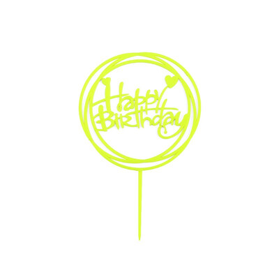 

FUNNYBUNNY Acrylic Card Happy Birthday Cake Decoration Plug-in Creative Baking Ornaments Flag Wedding Cake Topper