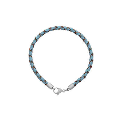 

Braided Leather Cord Bracelet Makings with 316 Stainless Steel Lobster Claw Clasps LightSkyBlue 160x3mm