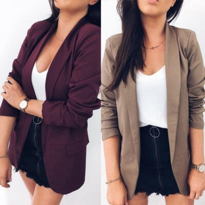 

Women Button Slim Casual Business Blazer Suit Jacket Coat Outerwear OL Style