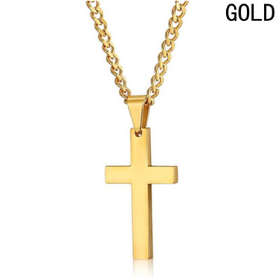 

Vintage Cross Pendant Necklace Stainless Steel Necklace New Design Black Chain Pendant Necklace Men Women Necklace