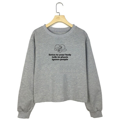 

Autumn Women Fashion Letter Printing O-neck Long sleeve Short paragraph Casual Sweatshirt