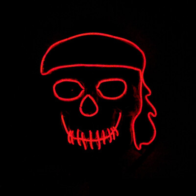 

Halloween Ghost Dance Party Bar Environment-friendly Plastic Gorgeous Color EL Cold Light Luminous Mask