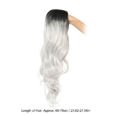 

Synthetic Fiber Hair Wigs for Women Hair Styling High Temperature Heat Resistant 28 Inch Gradients Hair Wig Black with Wig Cap for