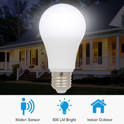 

12W LED Light Bulb with Motion Sensor Intelligent Human Body Induction Lamp E26E27 Energy Saving Smart Light for Front Door Stair
