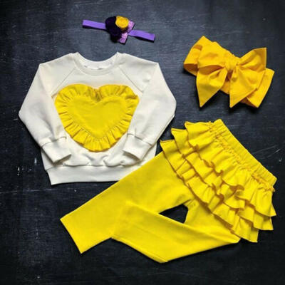 

US Toddler Kids Baby Girl Infant Clothes T-shirt Top Pants Outfit Sets Tracksuit