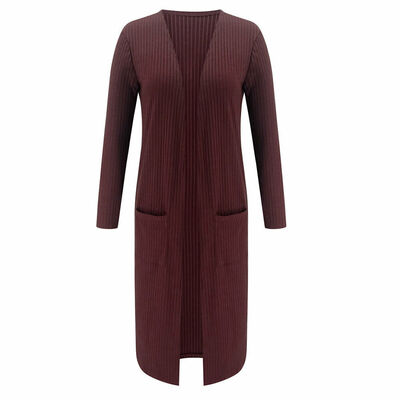 

Womens Long Sleeve Pocket Cardigans Sweater Chunky Knitted Coat Oversied Jumper