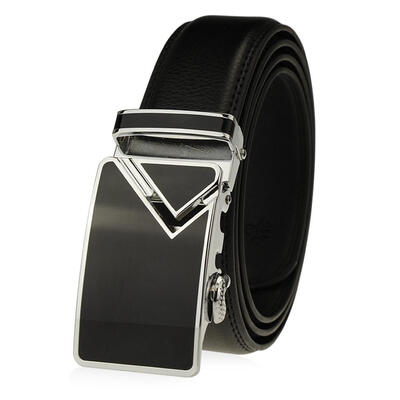 

Men Automatic Buckle Formal 125cm Leather Waist Strap Belts Black