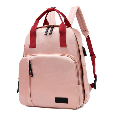 

Tailored Lady Oxford Cloth Shoulder Bag Out Handbag Travel Bag Mummy Bag With USB Socket