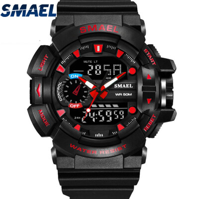 

Mens Stylish Sports Multi-function Electronic Waterproof Watch Dual Display Wristwatches