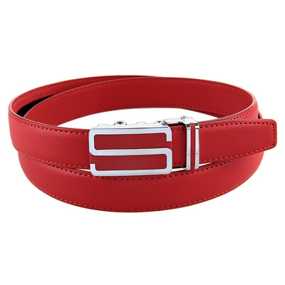 

BPSTAR Womens Automatic Buckle Genuine Leather Ladys Ratchet Holeless Belt Business High Quality Womens Real Belt for Pants